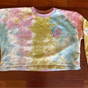 Women’s Santa Cruz Skateboards Cropped Pastel Tie-Dye Sweatshirt